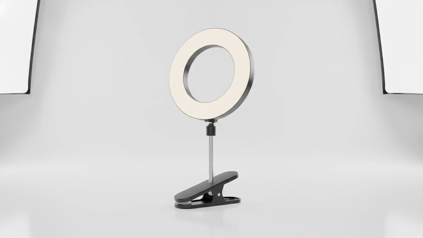 Clip-On LED Ring Light for Video Calls
