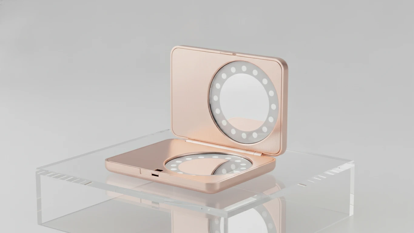 Compact Mirror with LED Lighting