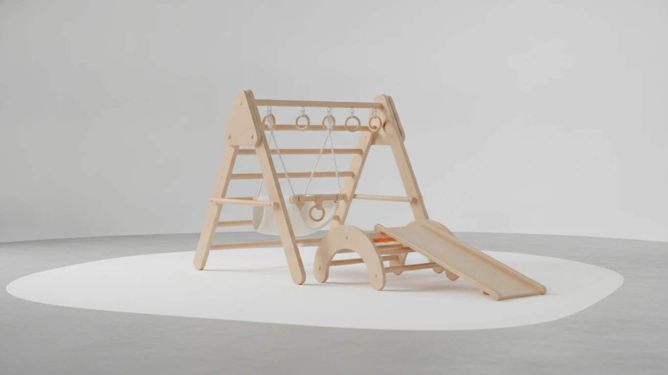 Convertible Scandinavian Wood Play Gym