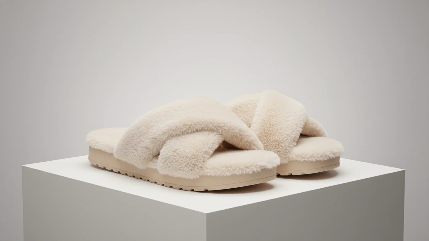 Cross-Band Plush Slippers