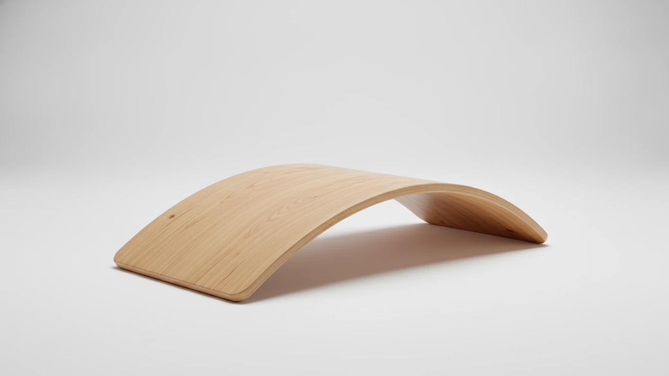 Curved Natural Wood Balance Board