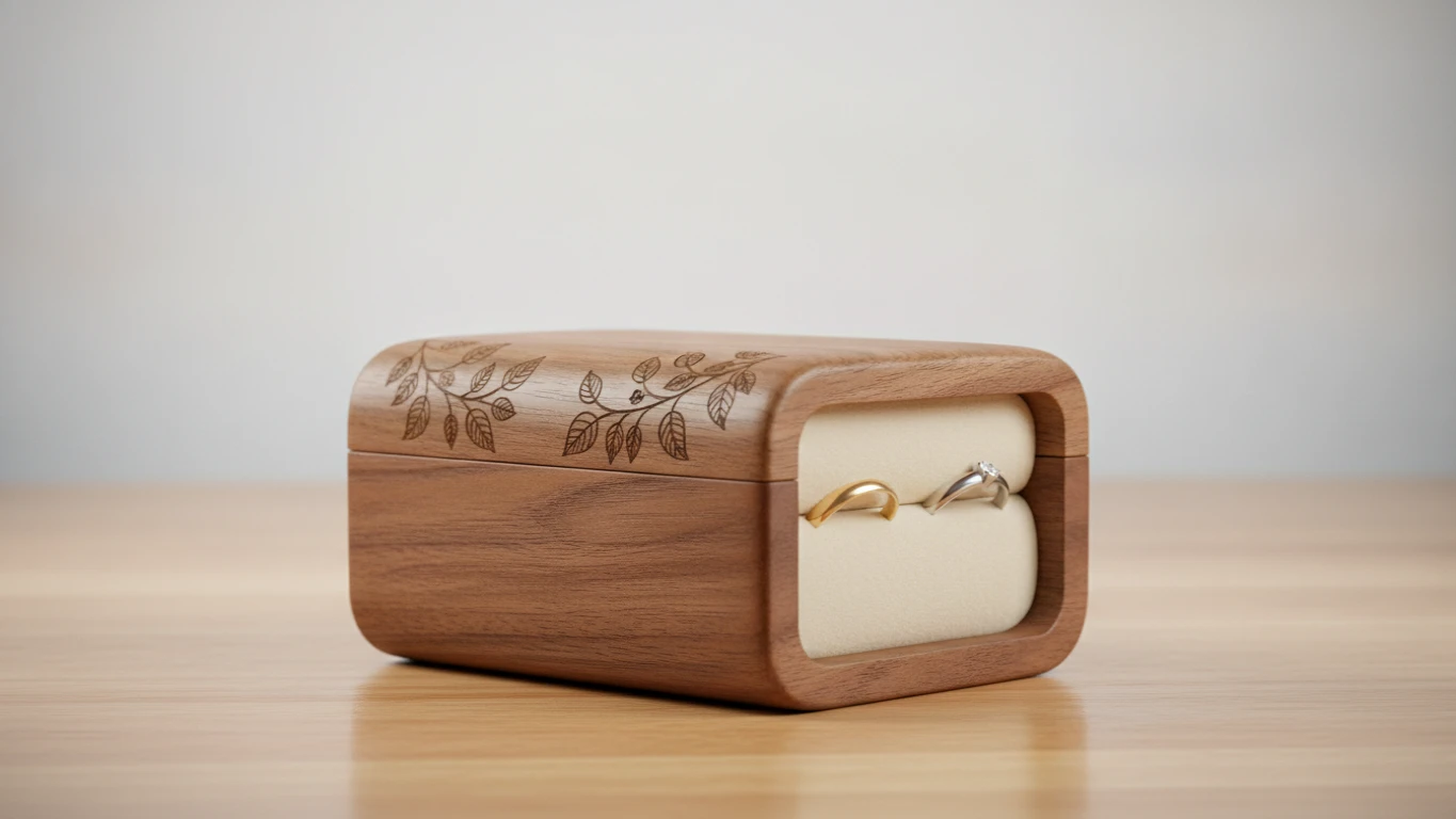 Custom Engraved Wood Ring Box