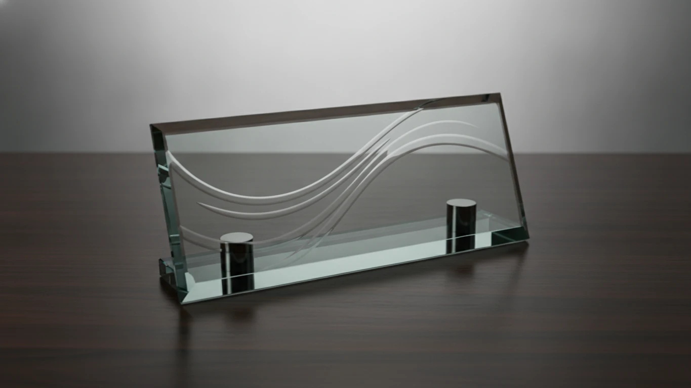 Custom Glass Desk Nameplate