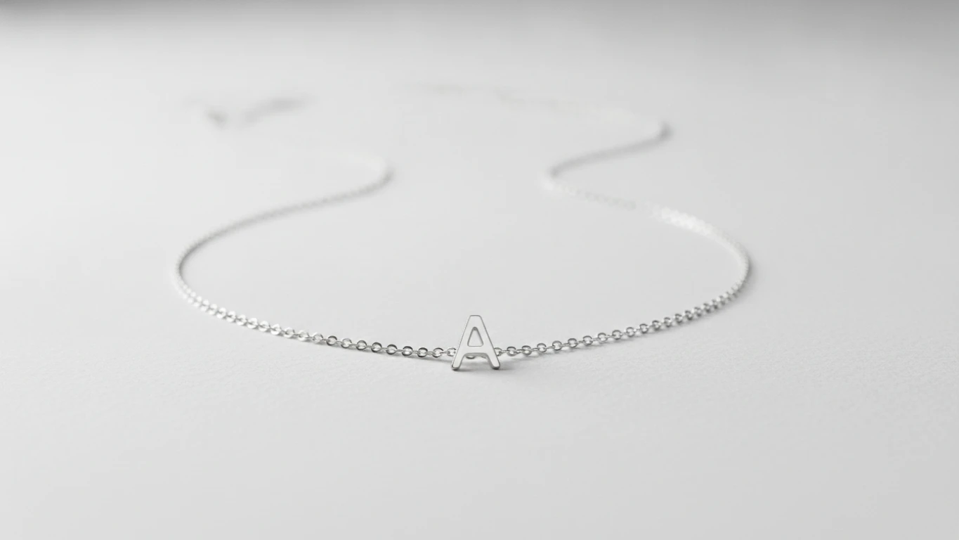 Dainty Sterling Silver Initial Necklace