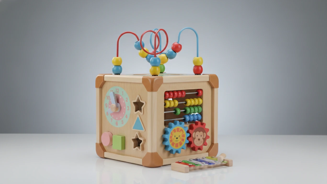 Deluxe Wooden Activity Cube