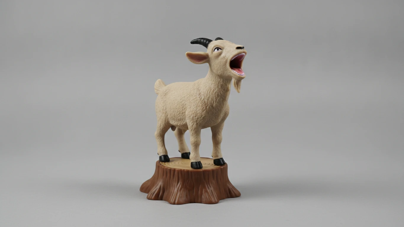 Desktop Screaming Goat Figure