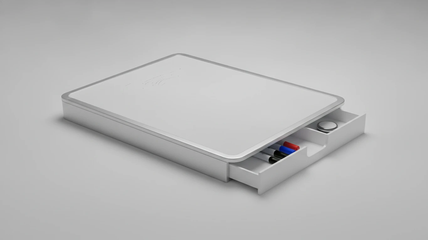 Desktop Whiteboard Surface with Internal Storage