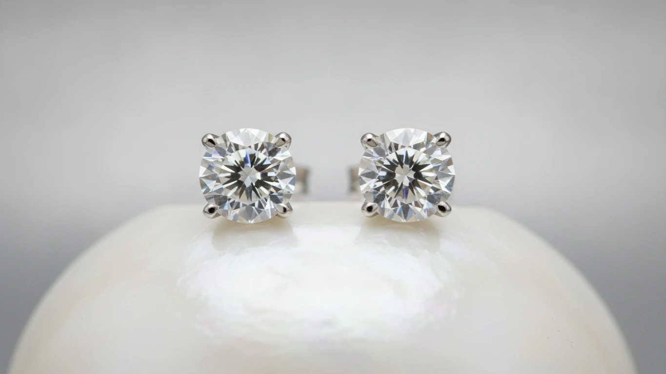 Diamond Solitaire Stud Earrings