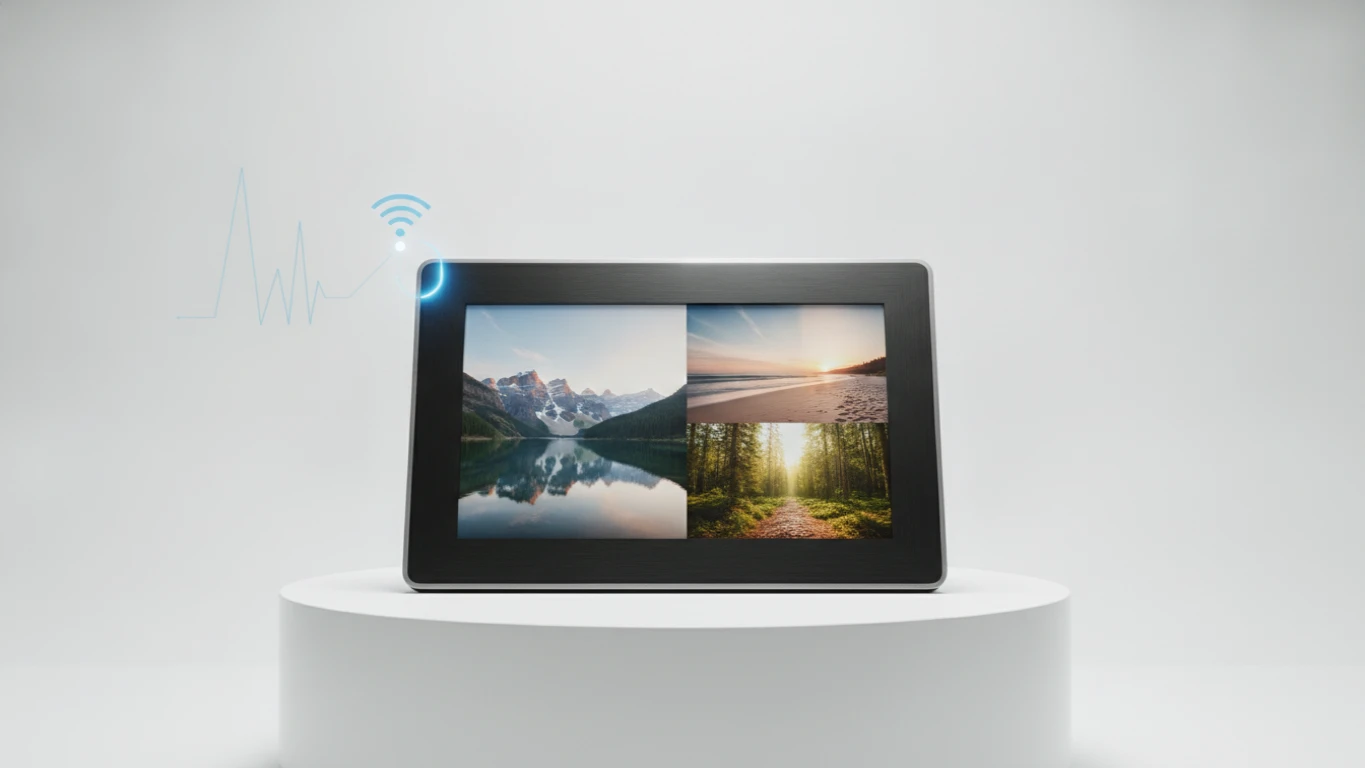 Digital Photo Frame with Wi-Fi Sharing
