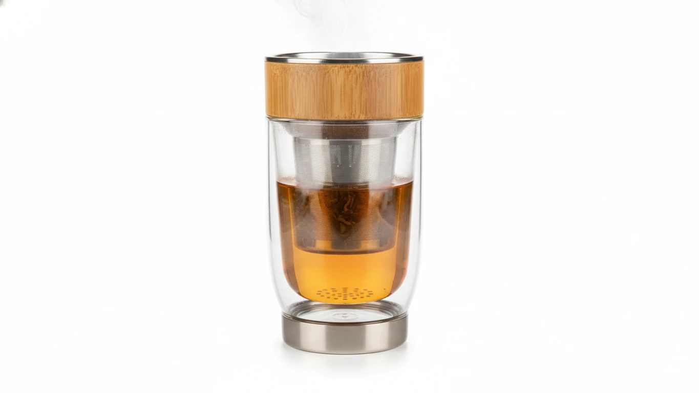 Double-Walled Bamboo Tea Steeping Tumbler