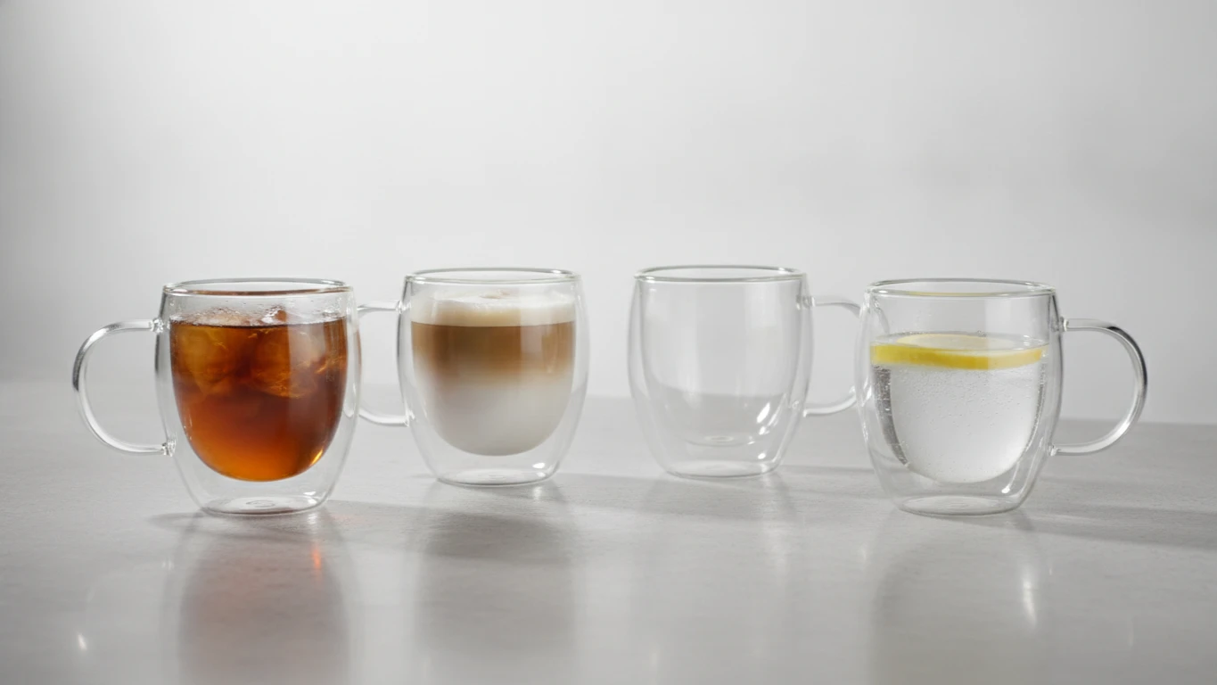 Double-Walled Borosilicate Glass Mug Set