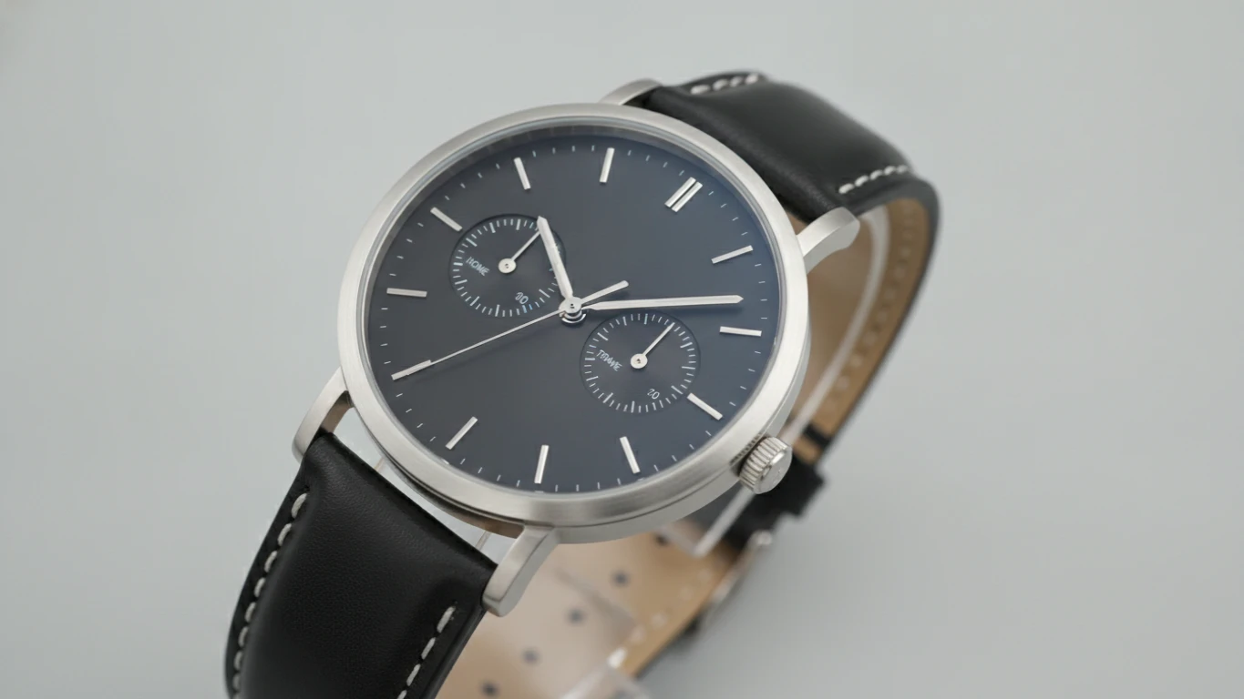 Dual Time Zone Minimalist Wristwatch