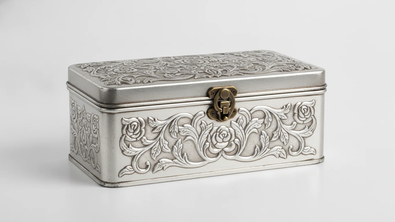 Embossed Tin Recipe Keepsake Box