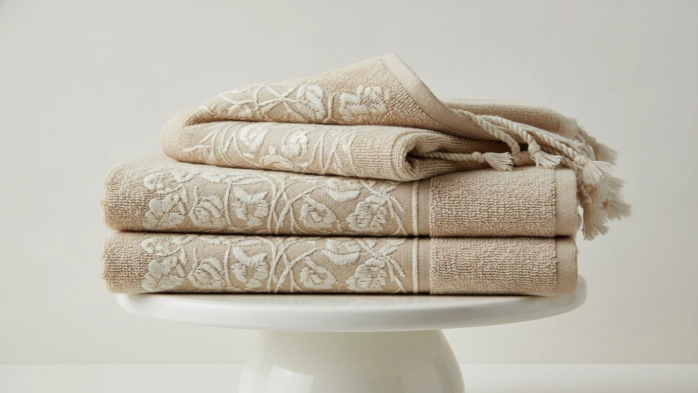 Embroidered Heirloom Cotton Hand Towels