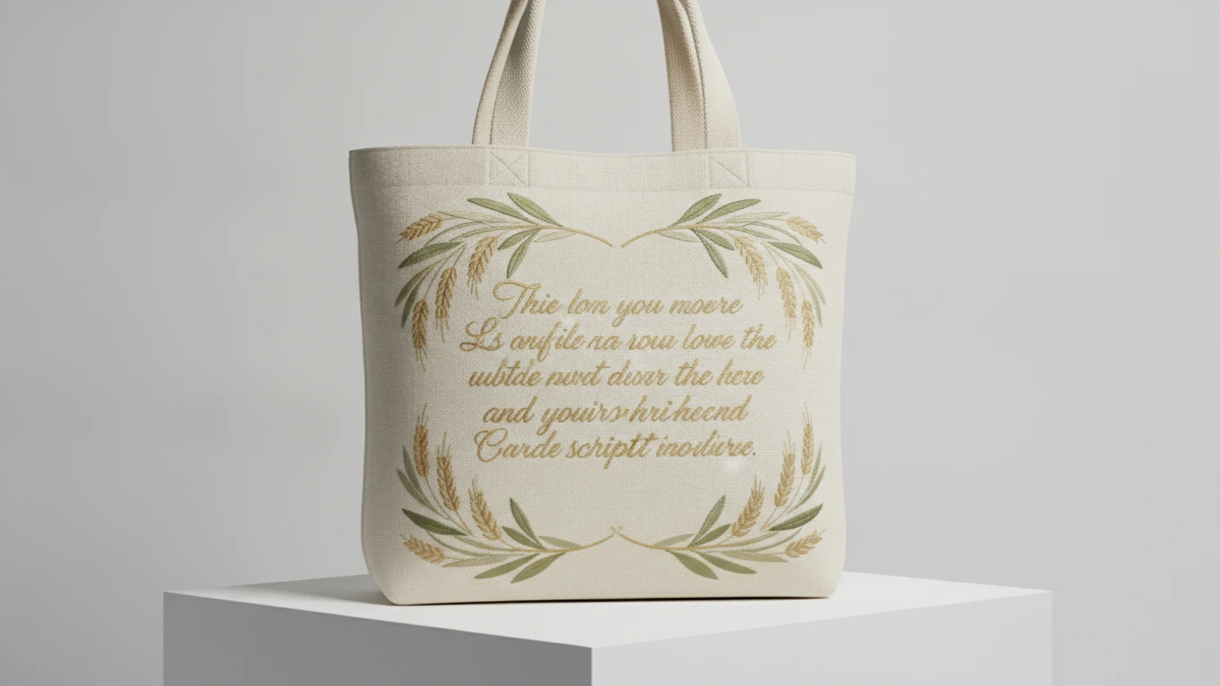 Embroidered Scripture Tote Bag