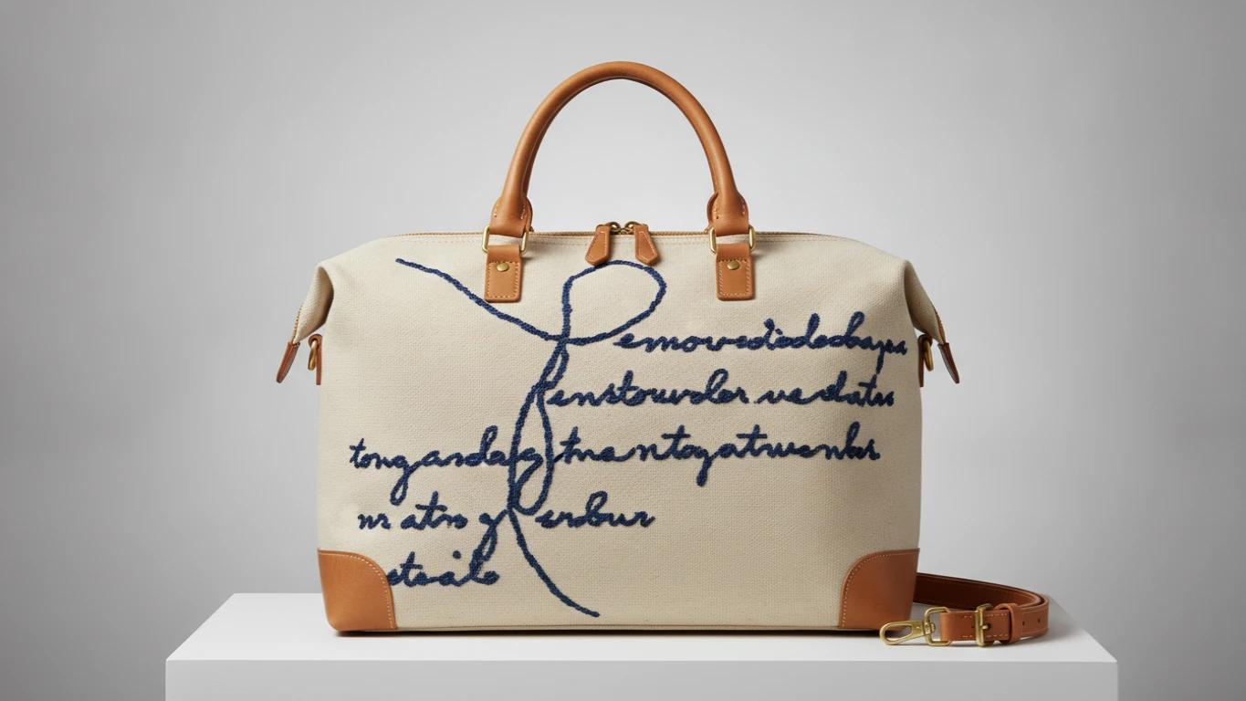 Embroidered Verse Canvas Weekender Bag