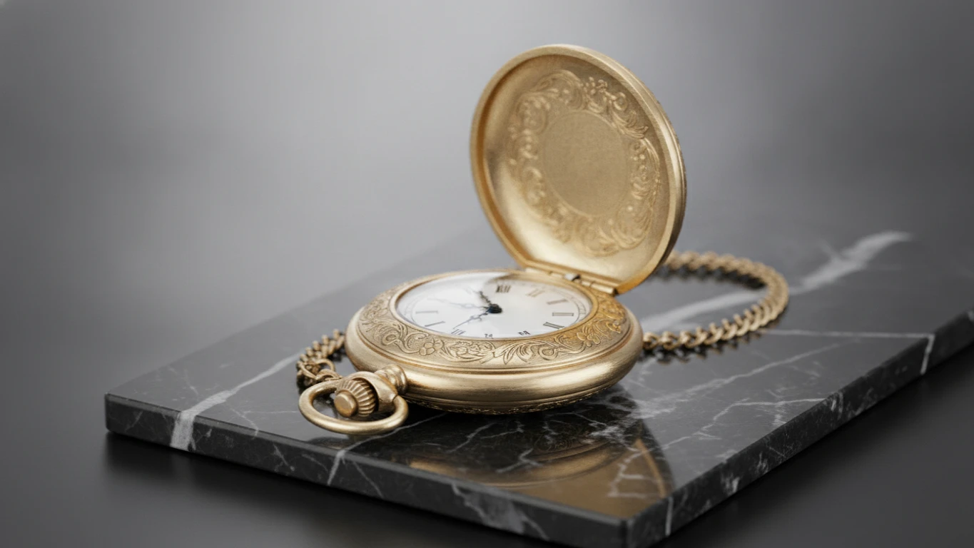 Engraved Luxury Gold-Tone Pocket Watch