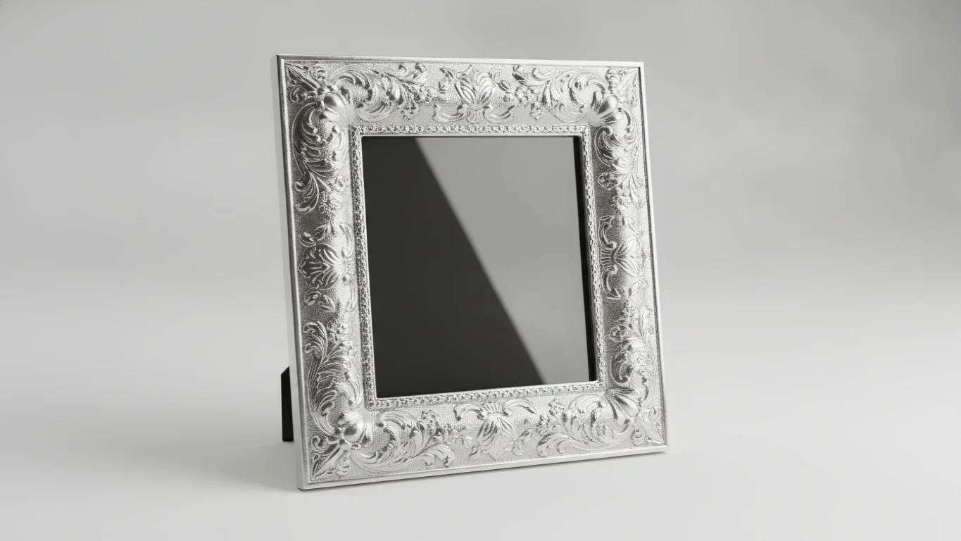 Engraved Polished Silver Picture Frame