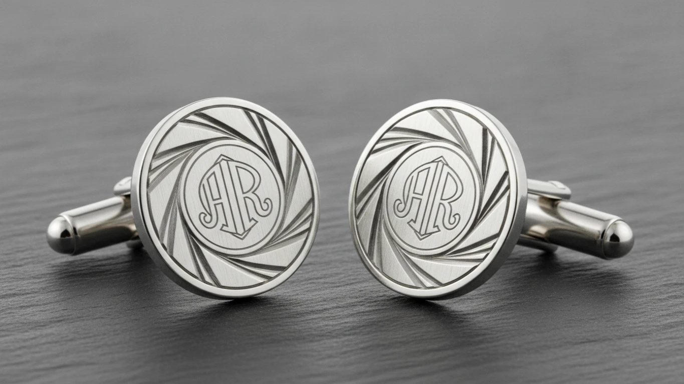 Engraved Sterling Silver Cufflinks