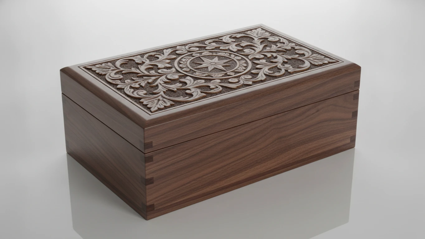 Engraved Wood Keepsake Box