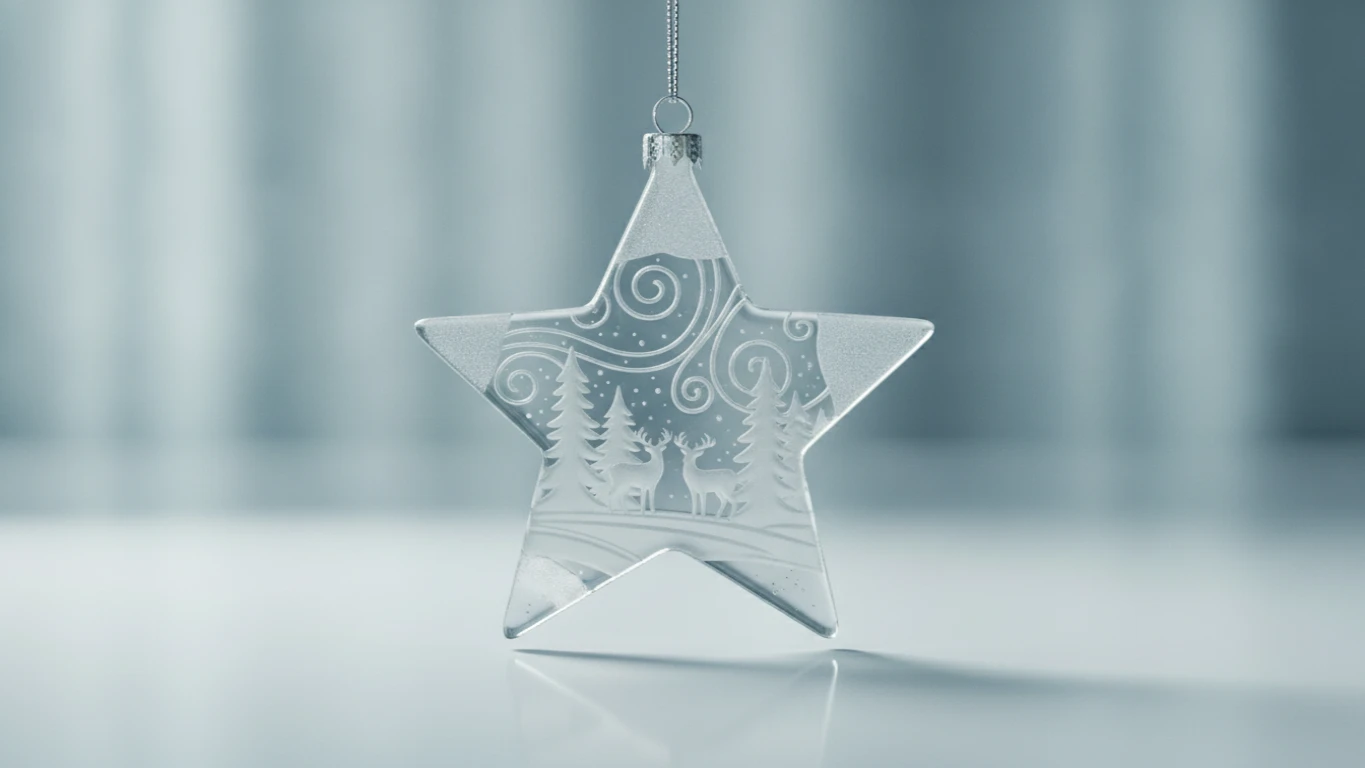 Etched Glass Christmas Ornament