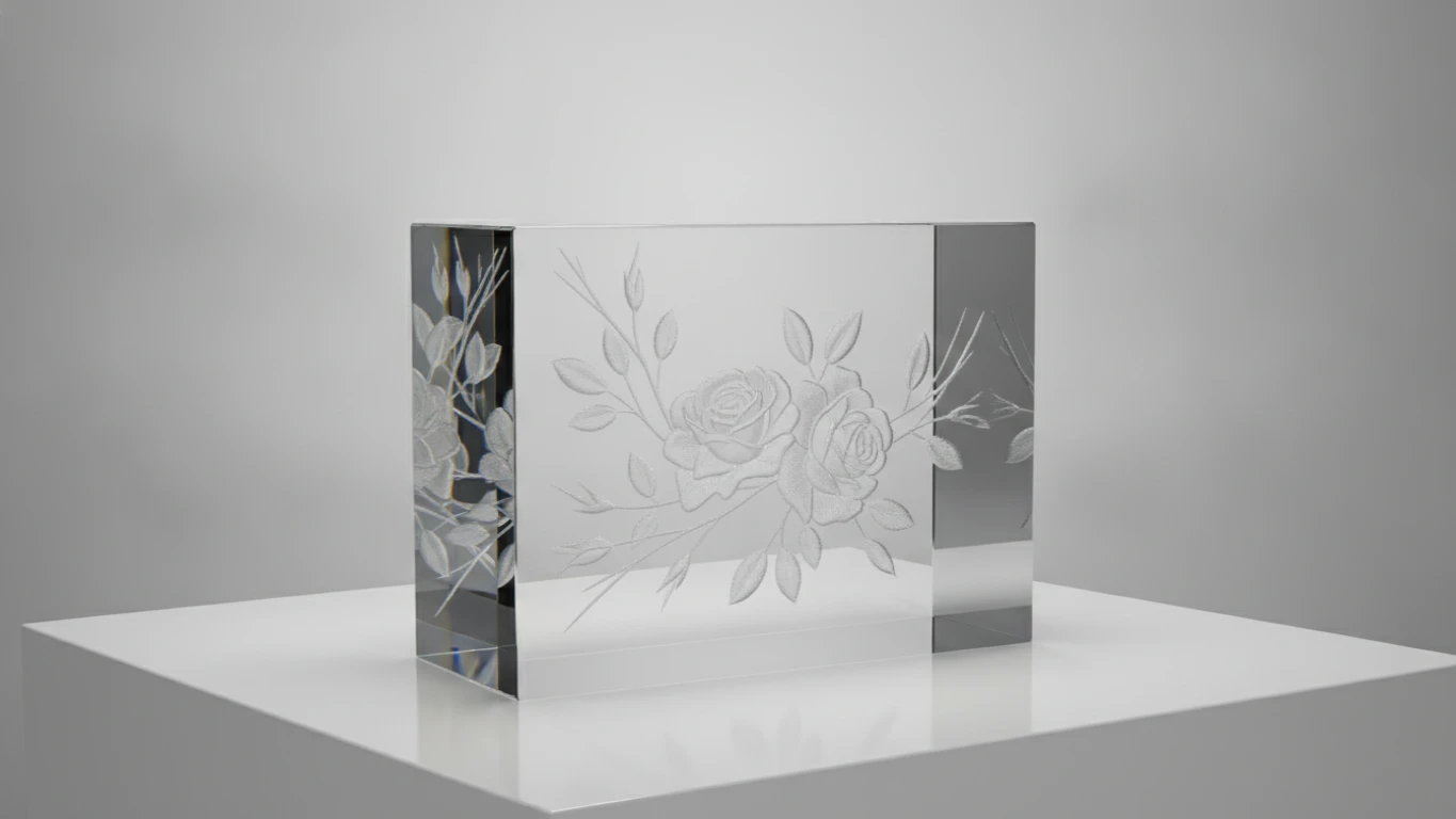 Etched Glass Keepsake Block