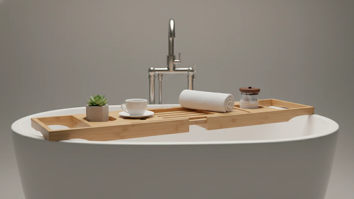 Expandable Bamboo Bath Caddy