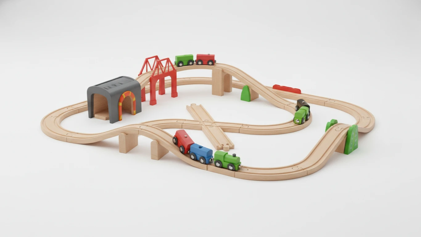 Expandable Wooden Train Track System