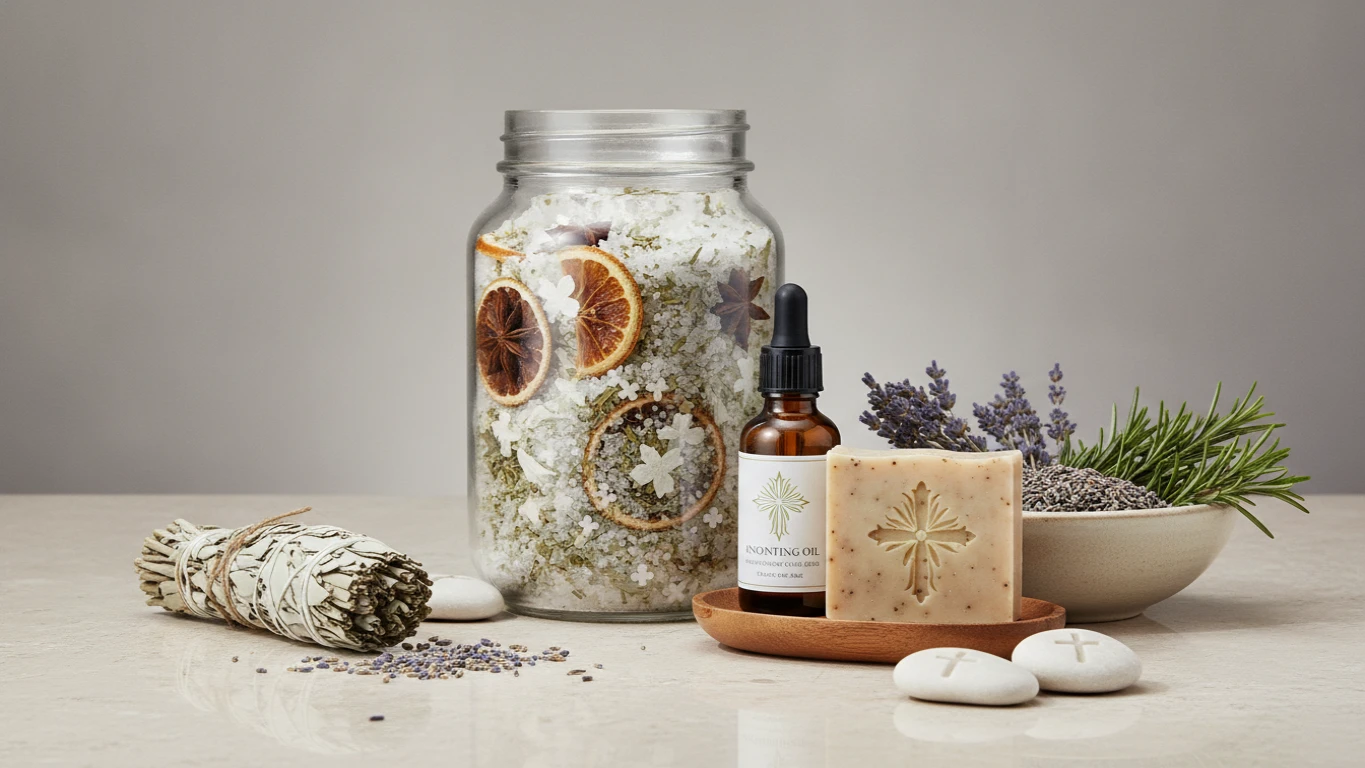 Faith-Themed Botanical Bath Set
