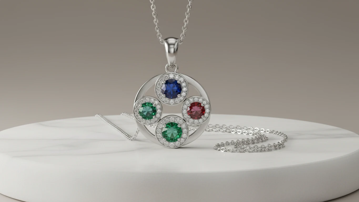 Family Birthstone Pendant Necklace