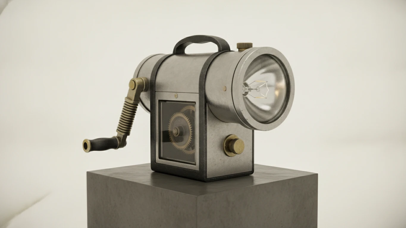 First Hand-Powered Flashlight