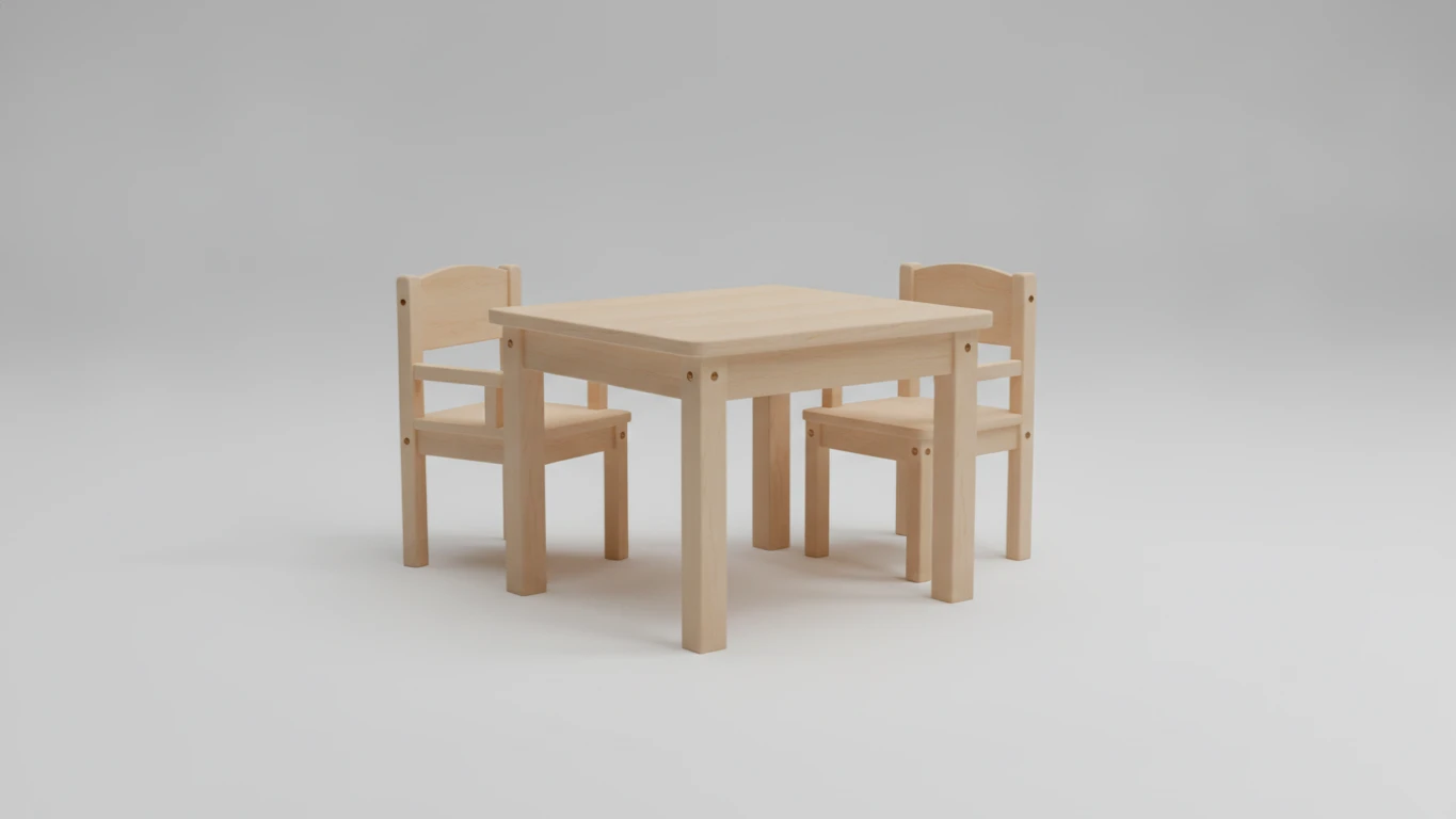 First Wooden Table and Chair Set