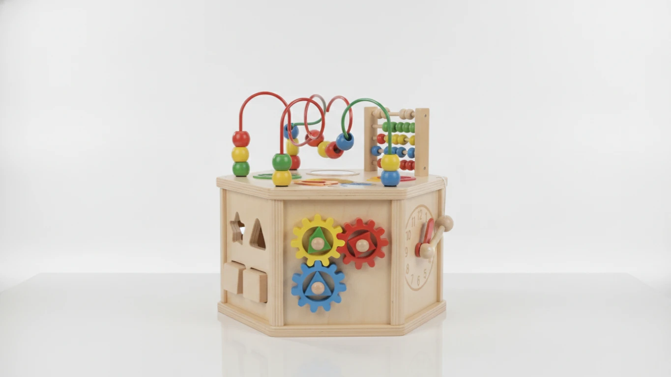 Five-Sided Wooden Activity Station