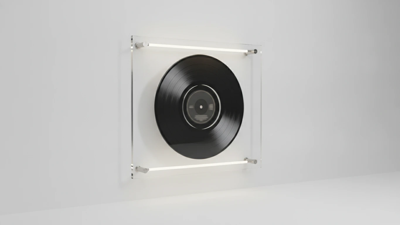 Floating Vinyl Record Display Frame