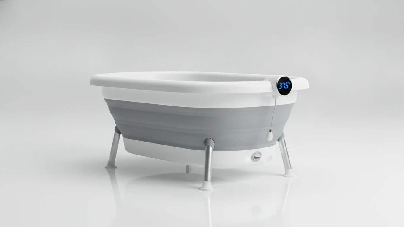 Foldable Baby Bathtub with Temperature Sensor