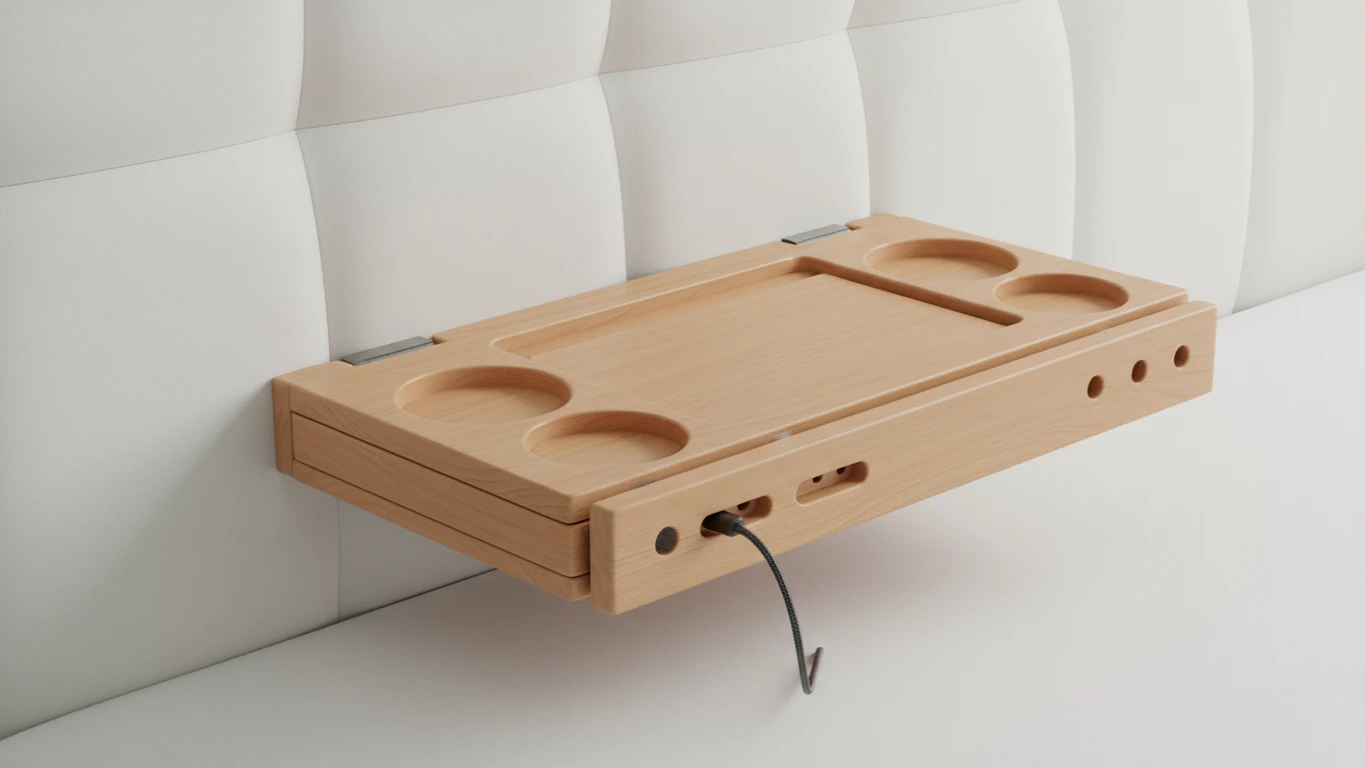 Foldable Bedside Shelf and Gadget Caddy