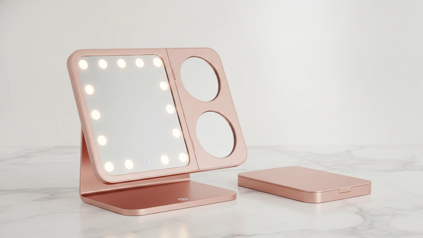 Foldable Lighted Travel Vanity Mirror