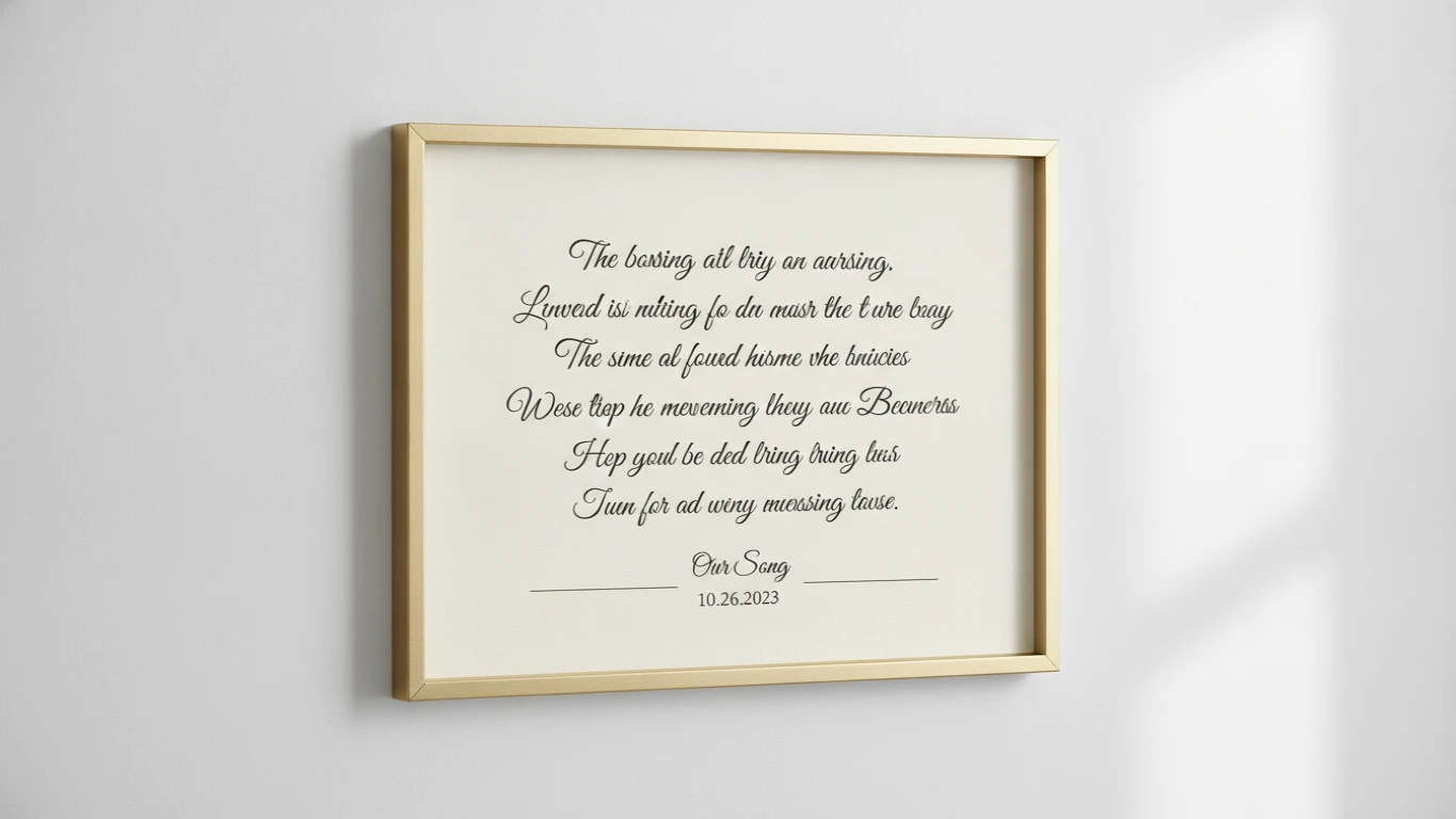 Framed Custom Song Lyrics Art