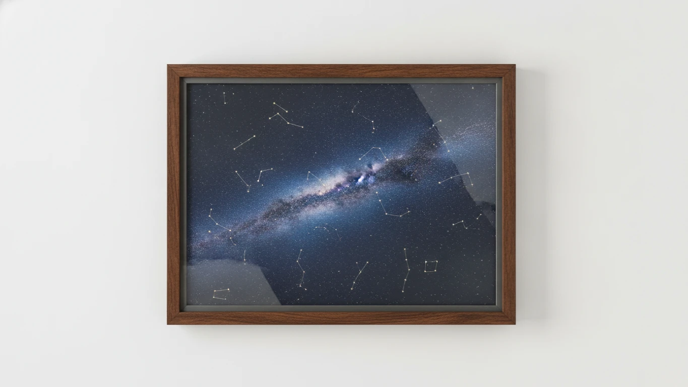 Framed Night Sky Star Map