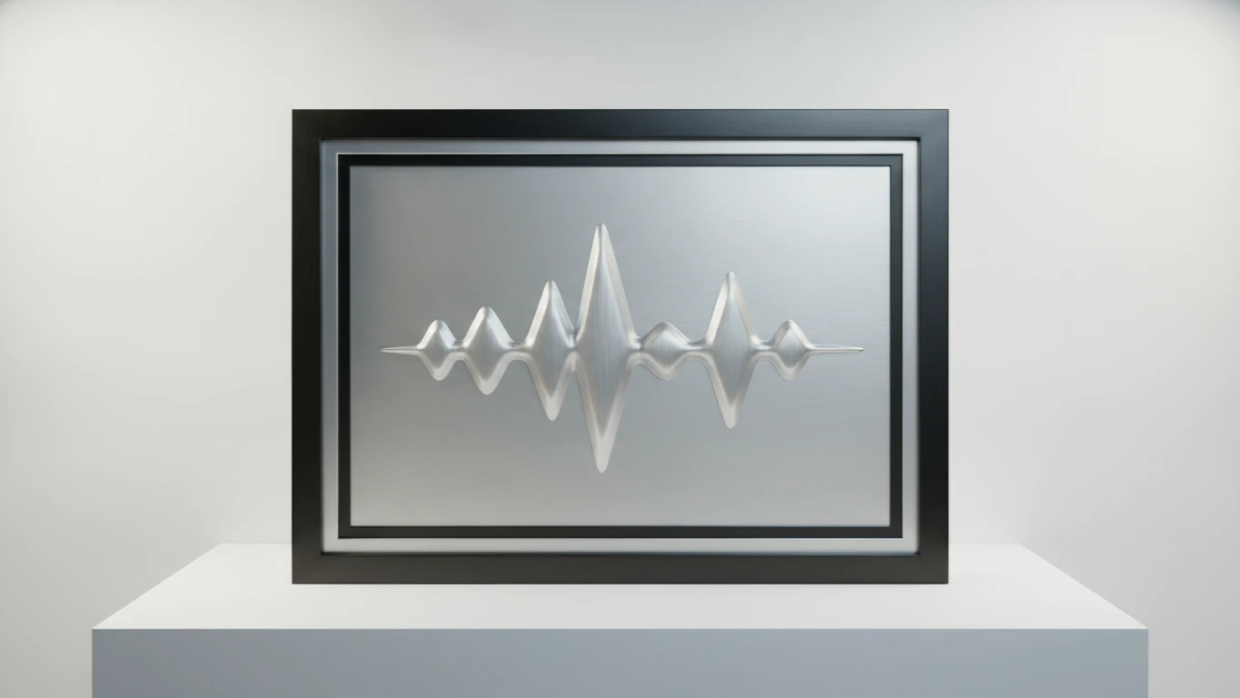 Framed Sound Wave Art on Metal Plate