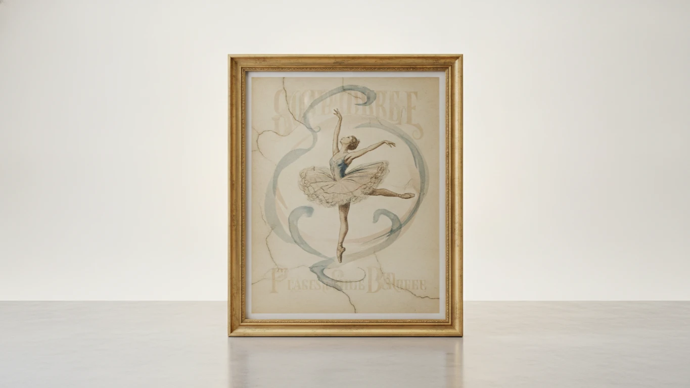Framed Vintage Ballet Performance Poster