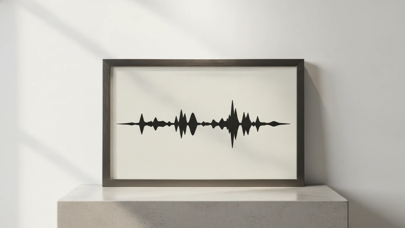 Framed Voice Recording Sound Wave Art