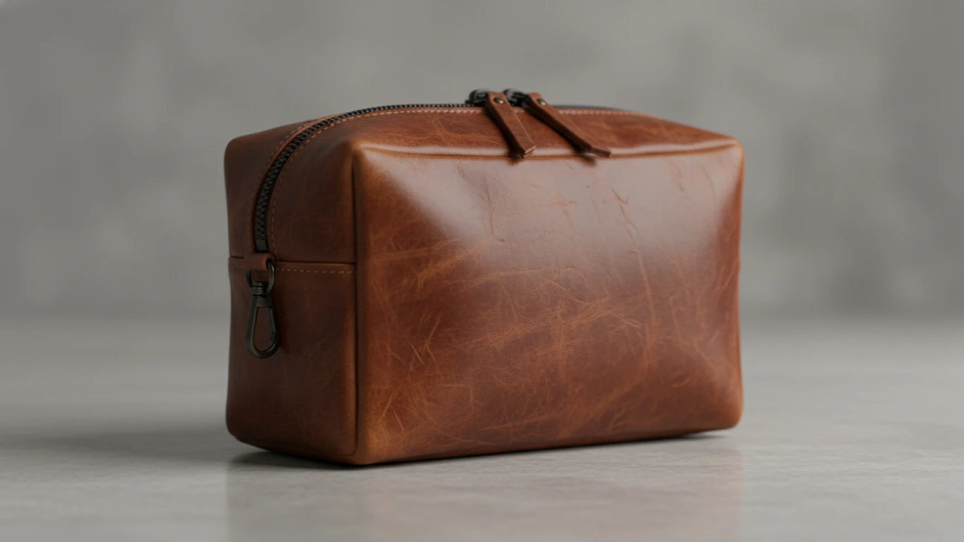 Full-Grain Leather Toiletry Bag