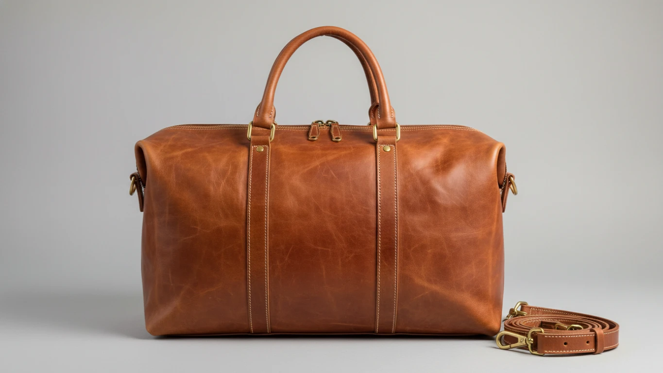 Full-Grain Leather Weekender Travel Bag