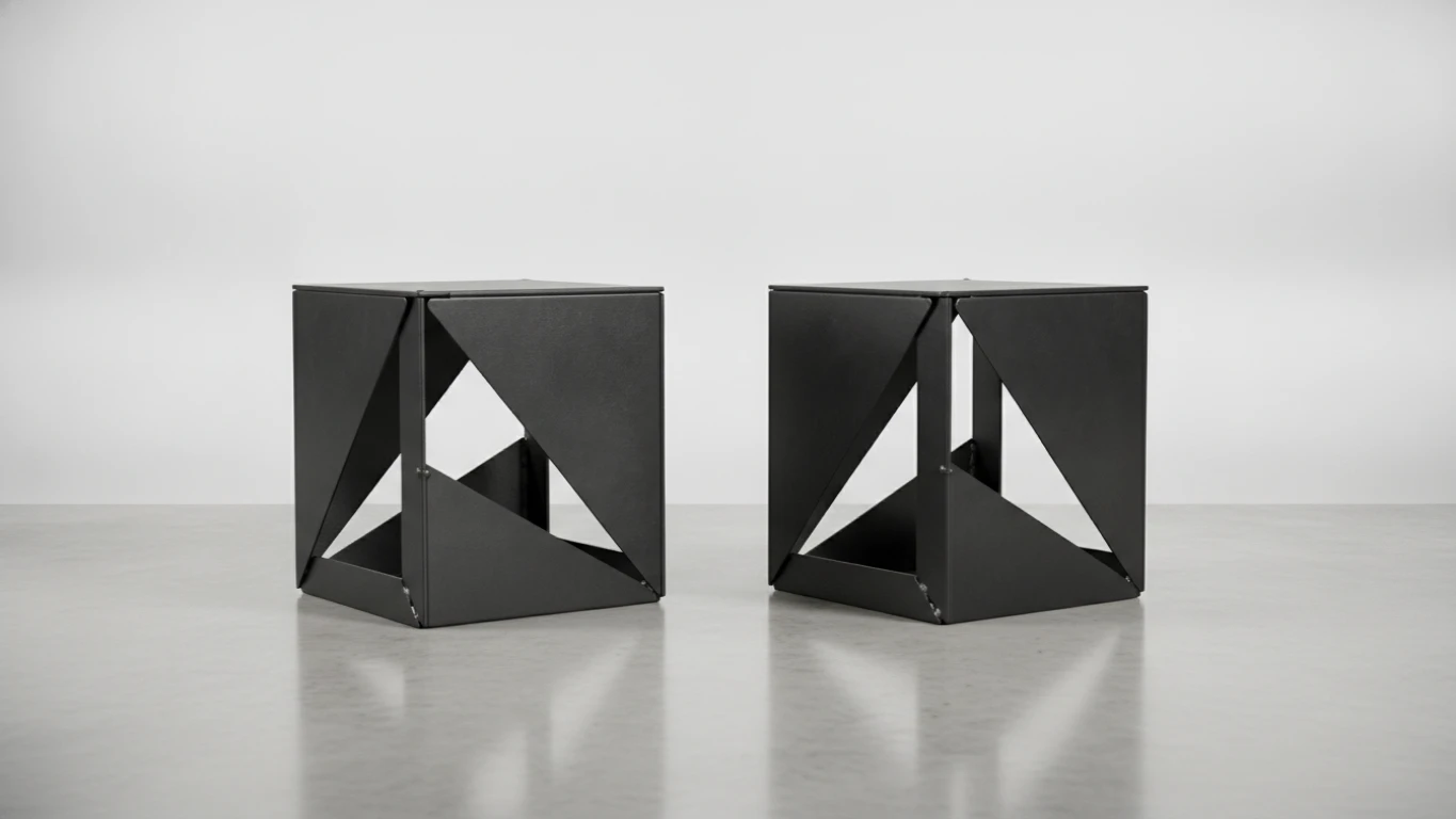Geometric Heavy-Duty Metal Bookends