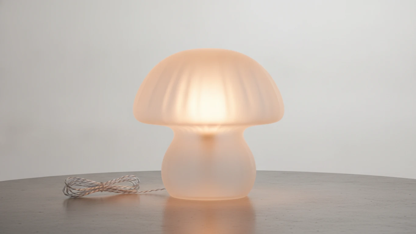 Glass Mushroom Table Lamp