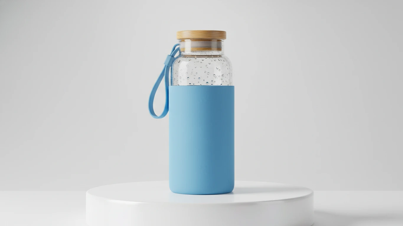 Glass Water Bottle with Silicone Sleeve