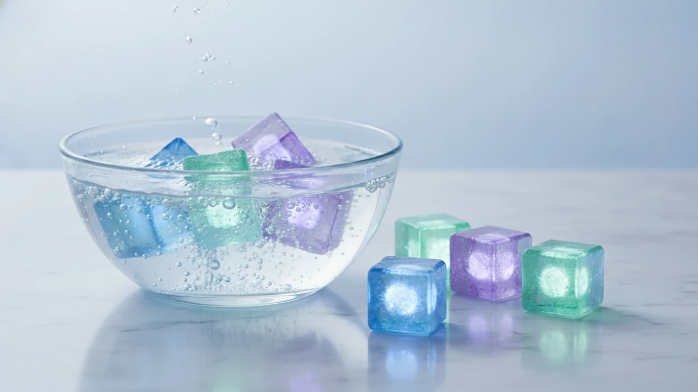 Glowing Water-Activated Bath Cubes