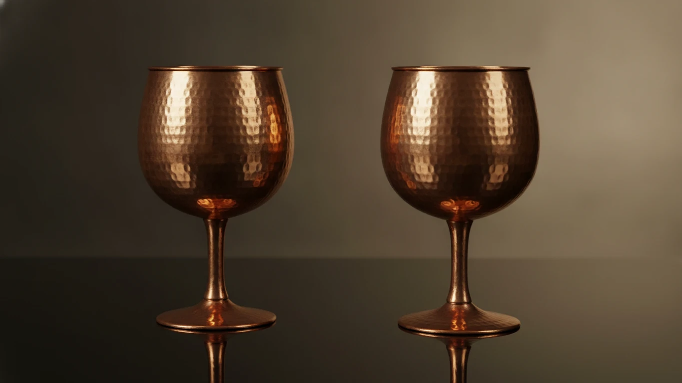 Hammered Copper Wine Chalices