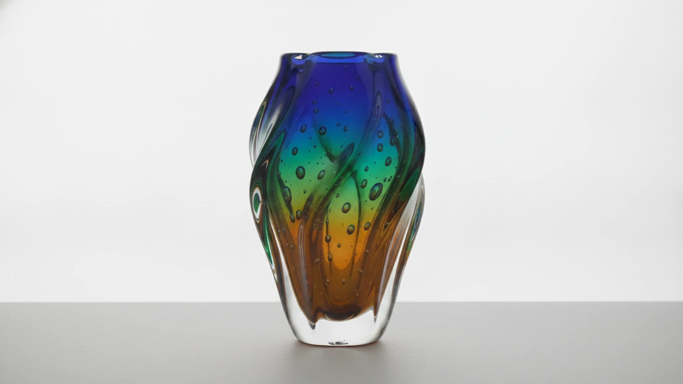 Hand-Blown Artistic Glass Vase
